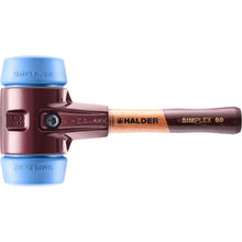 Load image into Gallery viewer, Halder 3001.082 Simplex Mallet with Soft Blue Rubber Inserts Cast Iron Housing and Wood Handle Short Handle