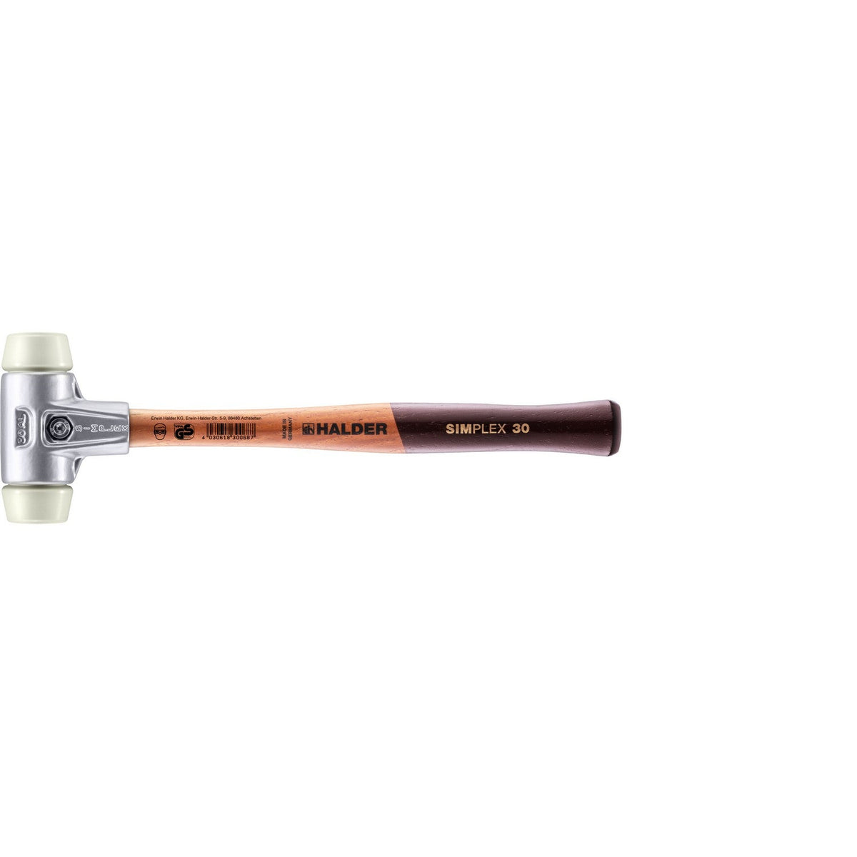 Halder Simplex Soft-Faced Mallet 3127.030-Medium-Hard Rubber Insert-840381