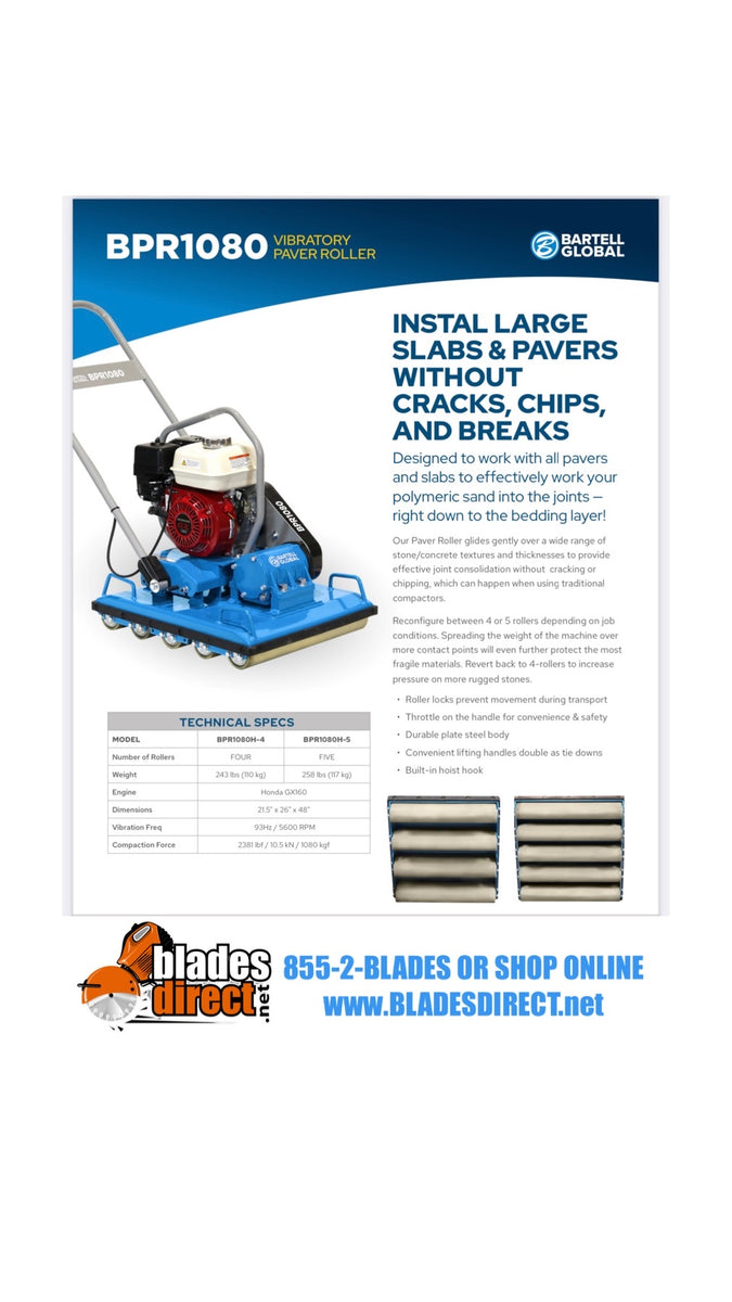 BPR1080H-5 Vibratory Paver Roller | Bartell Global Compactors