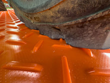 Load image into Gallery viewer, Wheel On EZG Hogtrax 4' x 8' Orange Mat