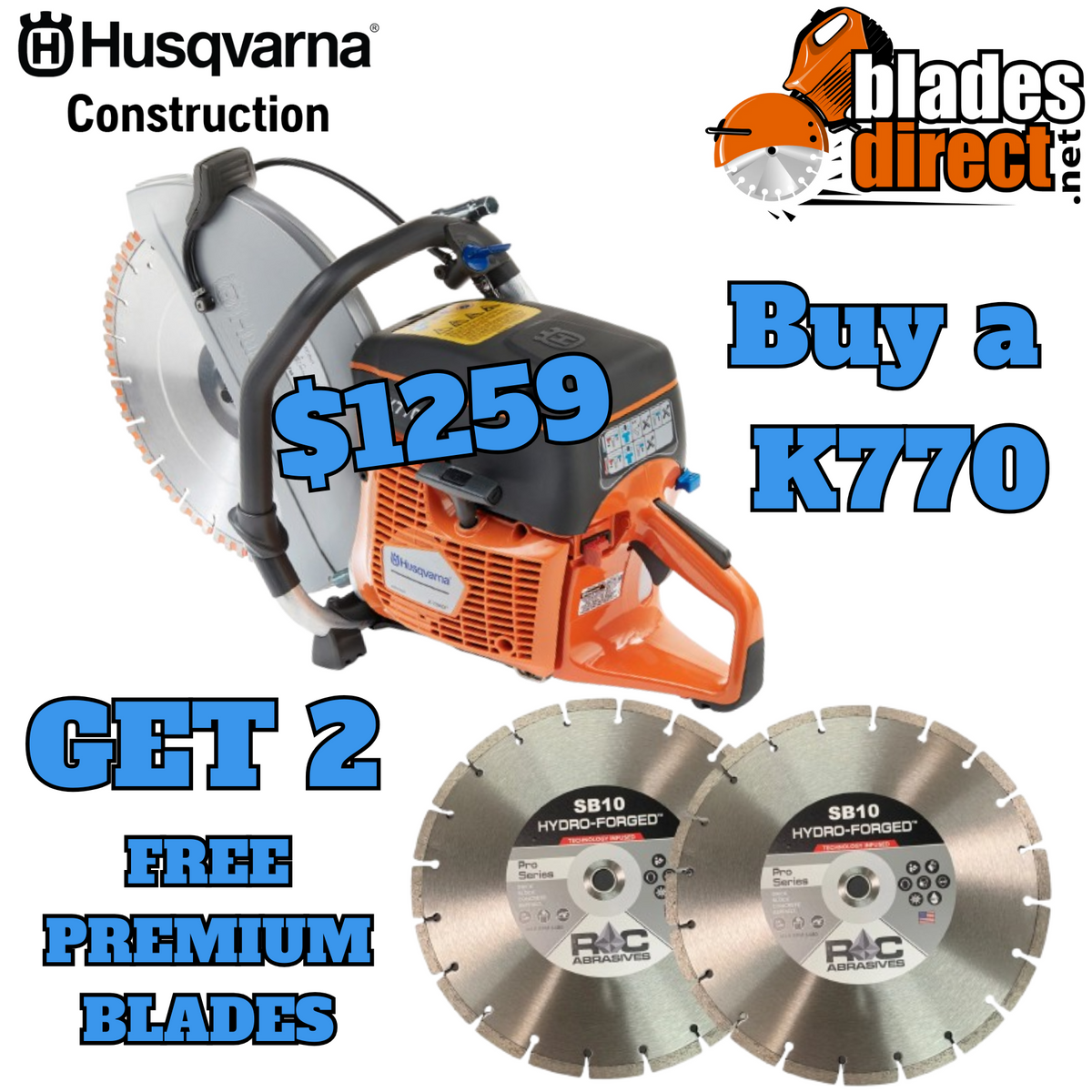 Husqvarna Power Cutter K770 Husqvarna Saws Blades Direct