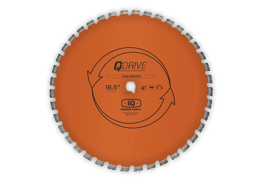 All About The iQ Power Tools 16.5" Q-Drive Arrayed Segmented Hard Concrete Orange Blade