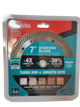 Load image into Gallery viewer, Makita 7&quot; Turbo Rim Diamond Blade - NEW