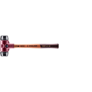 Halder 3002.040 Simplex Mallet with Black Rubber Inserts, Cast Iron Housing and Wood Handle