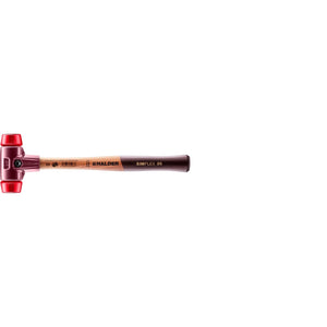 Halder 3006.030 Simplex Mallet with Red Acetate Plastic Inserts Cast Iron Housing and Wood Handle