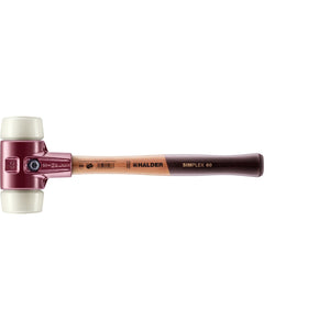 Halder 3008.060 Simplex Mallet with Nylon Inserts, Cast Iron Housing and Wood Handle