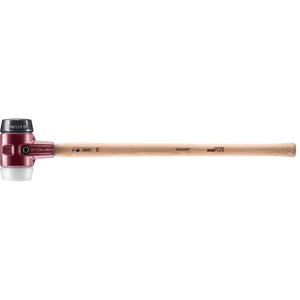 Halder Sim 81 Mallet - 3027.081 Simplex Sledgehammer with Black Rubber and Superplastic Inserts Cast Iron Housing and Hickory Handle