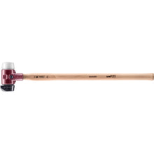 Load image into Gallery viewer, Halder 3027.261 Simplex LONG HANDLE Mallet with Superplastic and STAND-UP Black Rubber Inserts Cast Iron Housing and Hickory Handle