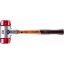 Load image into Gallery viewer, Halder 3106.060 Simplex Mallet with Red Acetate Plastic Inserts Lightweight Aluminum Housing and Wood Handle