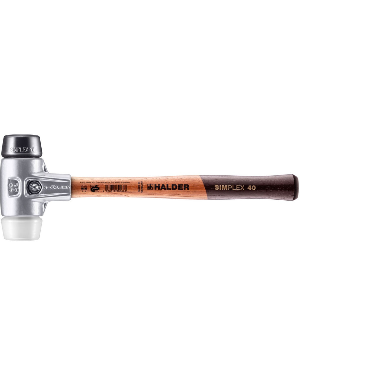 3127 Simplex Halder 3127.040 Simplex Mallet with Black Rubber and Superplastic Inse ...