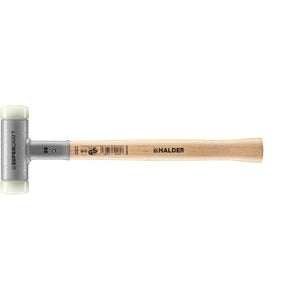 Halder 3366.035 Supercraft Dead Blow, Non-Rebounding Hammer with Nylon Face Inserts Steel Housing and Hickory Handle