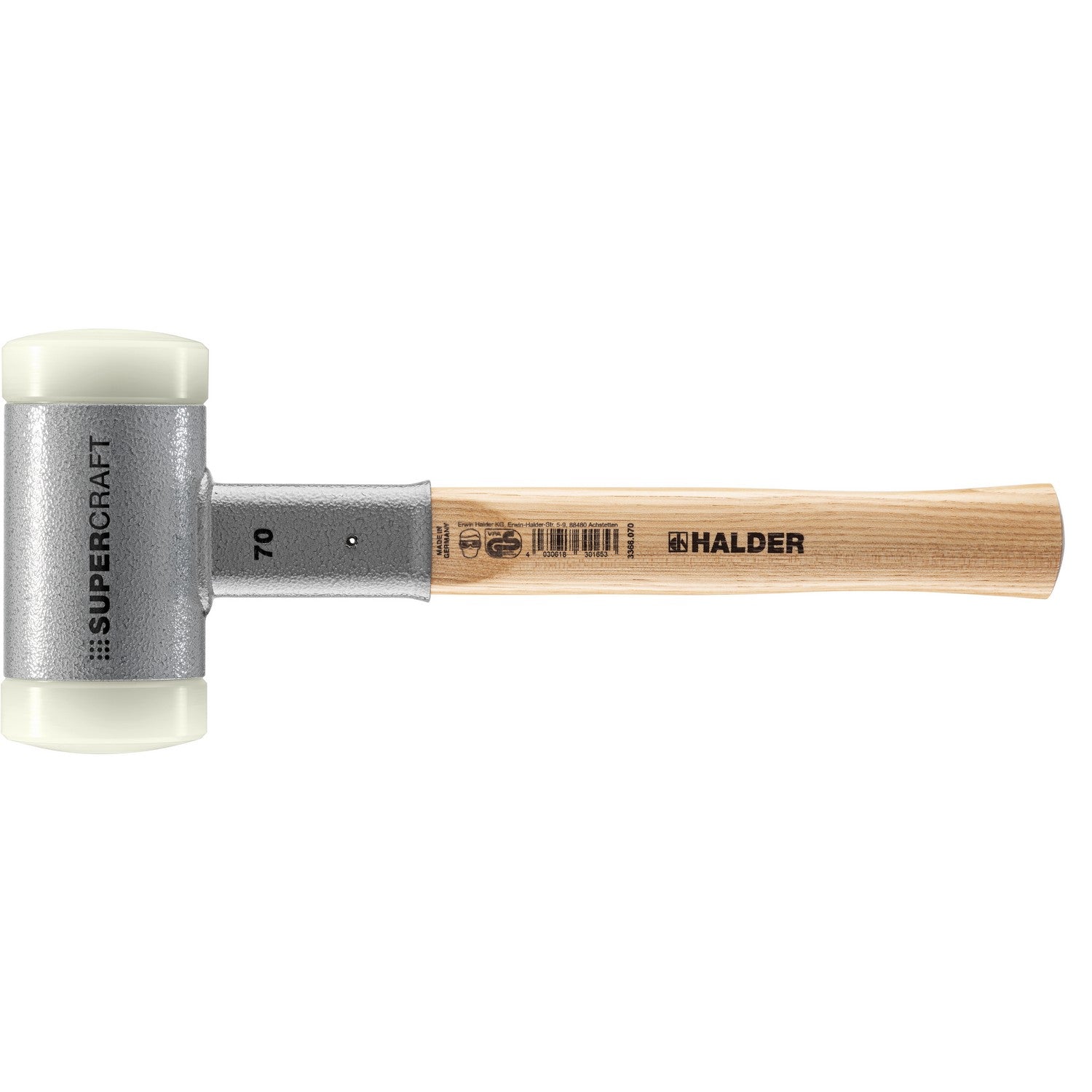 Halder 3366.070 Supercraft Dead Blow, Non-Rebounding Hammer with