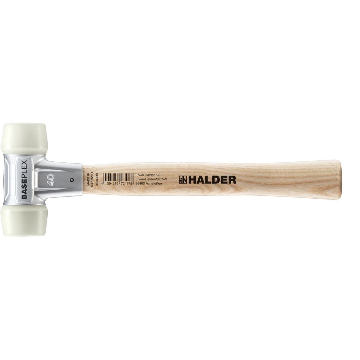 Wooden Mallet Halder Baseplex Mallet W/Nylon & Red Plastic Face Insert / Zinc Die Cast Housing Wood Handle Sm Nylon Hammer