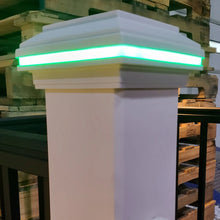 Load image into Gallery viewer, Tru-Scapes® 4.5″ Composite Color Changing LED Deck Post Cap Light (Fits TREX Transcend Posts)
