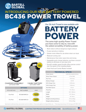 Load image into Gallery viewer, Bartell Global - BC436 Walk Behind Power Trowel -  6.7hp (5kW)