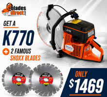 Load image into Gallery viewer, Husqvarna Power Cutter K770 SAW + 2 SHOXX PREMIUM DIAMOND BLADES COMBO