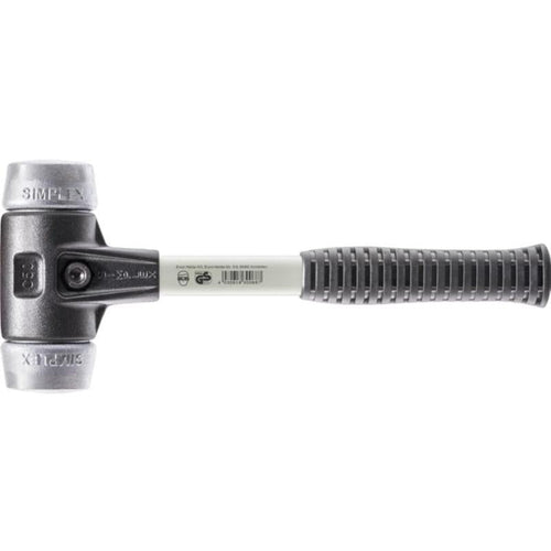 Halder 3709.050 Simplex Mallet with Aluminum Inserts Heavy Duty Reinforced Housing and Fiberglass Handle