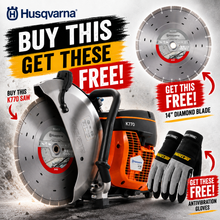 Load image into Gallery viewer, Husqvarna K770 Upgraded Version Concrete Saw + FREE S45 Pro Blade + FREE Ironclad Gloves