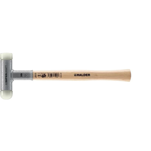 Halder 3366.240 Supercraft Dead Blow, Non-Rebounding Hammer with Nylon Face Inserts Steel Housing and Hickory Handle