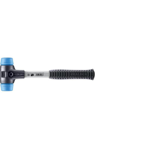 Halder 3701.040 Simplex Mallet with Soft Blue Rubber Inserts, Non-Marring Heavy Duty Reinforced Housing and Fiberglass Handle
