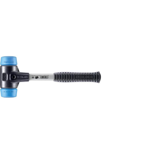 Halder 3701.050 Simplex Mallet with Soft Blue Rubber Inserts, Non-Marring Heavy Duty Reinforced Housing and Fiberglass Handle