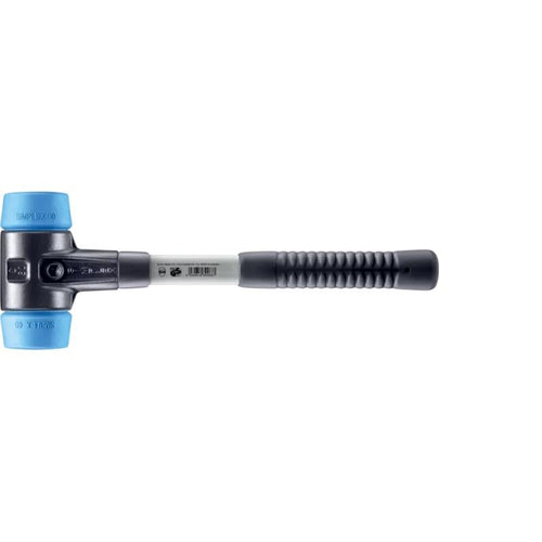 Halder 3701.060 Simplex Mallet with Soft Blue Rubber Inserts, Non-Marring Heavy Duty Reinforced Housing and Fiberglass Handle