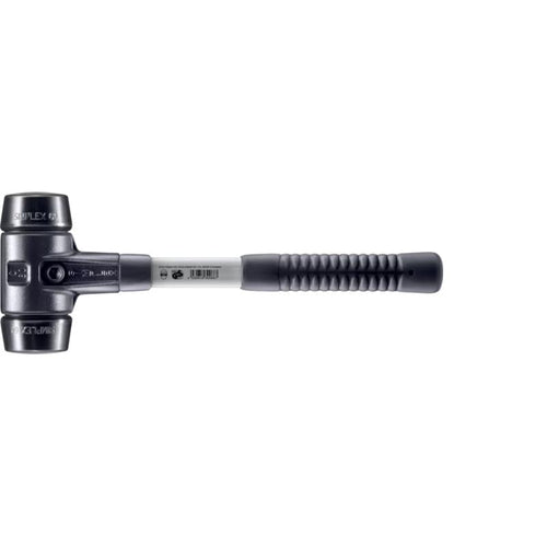 Halder 3702.060 Simplex 4 lb. Soft-Face Mallet with Black Rubber Inserts on Both Sides, Reinforced Cast Iron Housing, and Fiberglass Handle