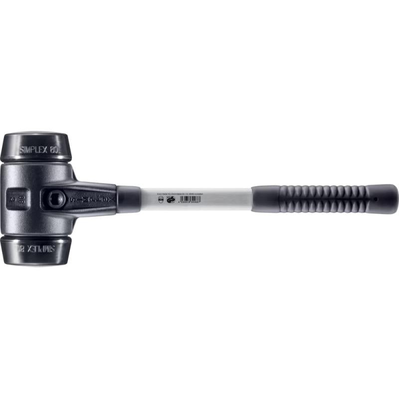 Halder 3702.080 SIMPLEX soft-face mallet Rubber composition; with reinforced cast iron housing and fibre-glass handle