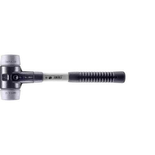 Halder 3703.060 SIMPLEX soft-face mallet TPE-mid; with reinforced cast iron housing and fibre-glass handle