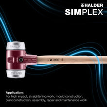 Load image into Gallery viewer, Halder 3002.100 Simplex Sledgehammer with Black Rubber Inserts, Cast Iron Housing and Hickory Handle