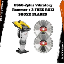 Load image into Gallery viewer, Wacker Neuson 2 STROKE BS60-2plus Vibratory Rammer, 11&quot; HA - Jumping Jack Tamping Rammer - BLACK FRIDAY SPECIAL WITH 2 FREE 14&quot; SHOXX RX13 BLADES
