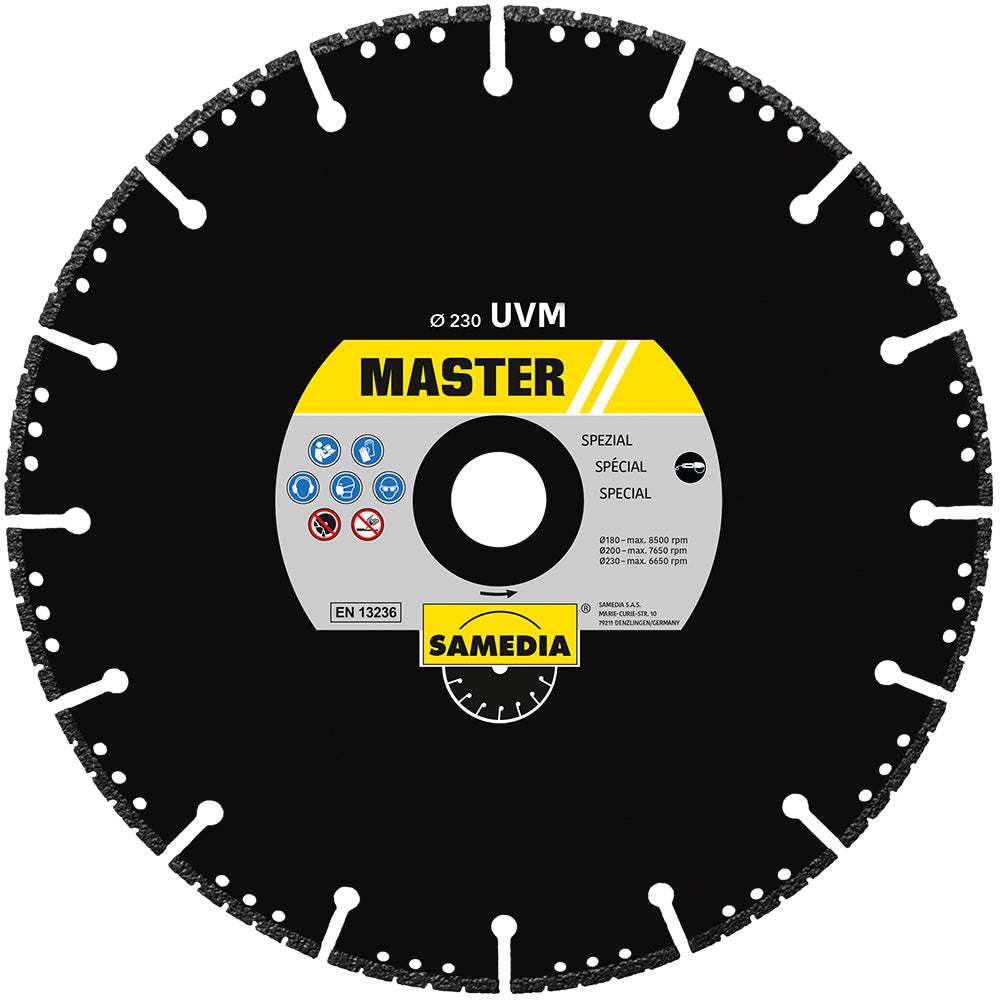 MASTER UVM RESCUE BLADE Special Vacuum brazed All-Cut diamond blade