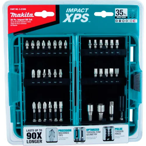 Makita® Impact XPS™ Impact Bit Set, 35 Pc., Detent Ball/Magnetic Hex Locks