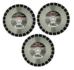 3 Pack ROC Abrasives: MS15 - Hard Concrete, Granite & Paver Diamond Blade