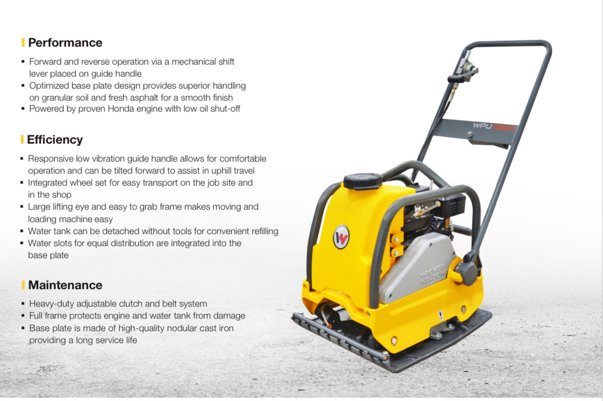 Wacker Neuson WPU1550AW - Reversible Vibratory Plate Compactor With Wa ...