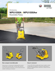 Wacker Neuson WPU1550A 4.8HP Reversible Vibratory Plate Compactor