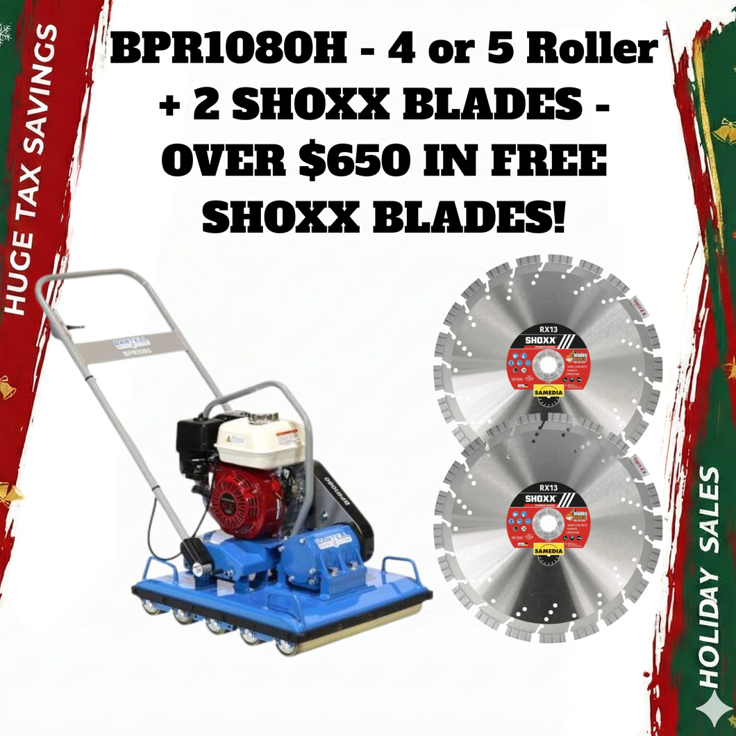 Bartell Global Vibratory Paver - BPR1080H - 4 or 5 Roller-  WITH 2 FREE 14