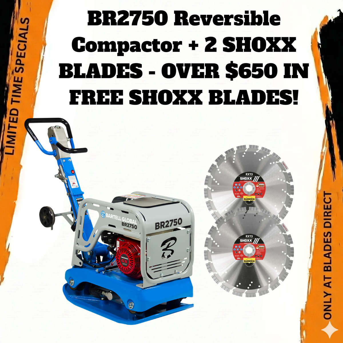 BR2750 Reversible Compactor | Bartell Global Compactors | Blades Direct