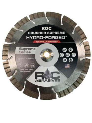 ROC Abrasives: 9” or 10” Roc Crusher TSEG Supreme Diamond Blade