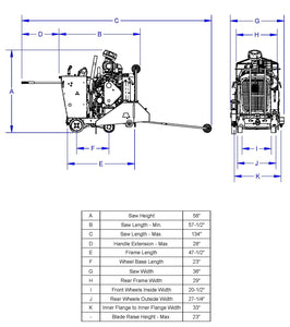 CC6774DC Diesel Core Cut Walk Behind Saw