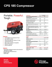Load image into Gallery viewer, Chicago Pneumatic CPS185 Portable Tow Behind Air Compressor &amp; Cold Weather Kit