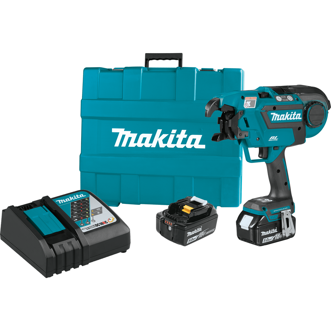 Makita 18V LXT® Lithium‑Ion Brushless Cordless Rebar Tying Tool Kit (5.0Ah)