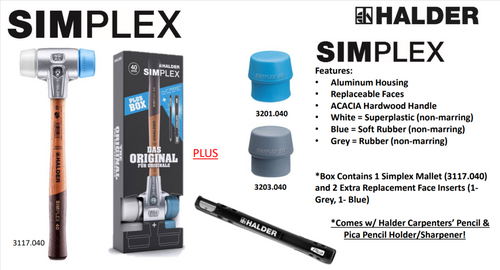 Halder Aluminum Simplex 40 Box Set, Superplastic & Blue Rubber