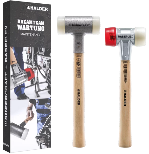 Halder - Bonus Box Set, 13oz Baseplex Mallet and 25oz Supercraft Dead Blow Hammer