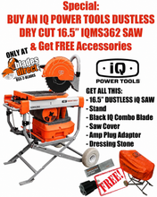 Load image into Gallery viewer, SPECIAL! iQMS362i 16.5" Dust Control Masonry Saw 362i with Saw Cover - LIMITED TIME SPECIAL!