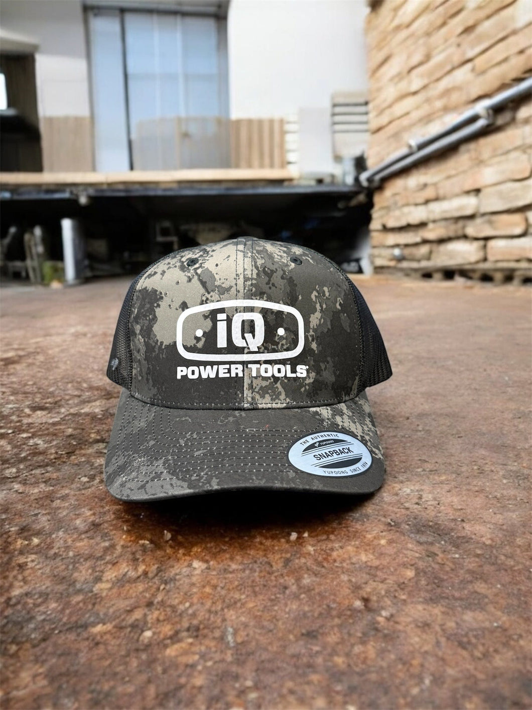 iQ Power Tools Black Camo Trucker Hat – Snapback