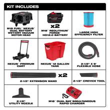 Load image into Gallery viewer, Milwaukee M18 FUEL NEXUS 12 Gallon Dual Battery Wet/Dry Vacuum Kit - 0930-22HD - product detail