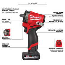 Load image into Gallery viewer, Milwaukee M12 FUEL Stubby 1/2" Impact Wrench Kit - 2563-22 - product detail