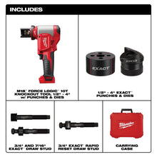 Load image into Gallery viewer, Milwaukee M18 FORCE LOGIC 10 Ton Knockout Tool 1/2" to 4" with Punches and Dies - 2676-04 - product detail