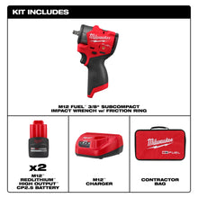 Load image into Gallery viewer, Milwaukee M12 FUEL 3/8" Subcompact Impact Wrench w/ Friction Ring Kit - 3049-22 - product detail